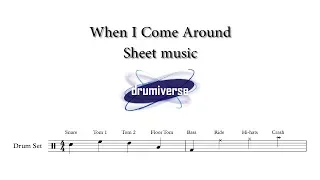 When I Come Around by Green Day - Drum Score (Request #48)