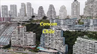 Concon city and beach in Chile