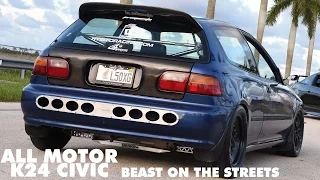 Monster built K24 Civic ripping through Miami streets