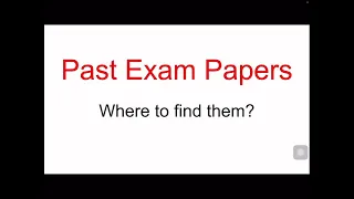 Where to find Past Exam Papers