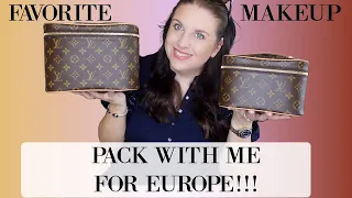 PACK WITH ME FOR EUROPE!  MY TRAVEL MAKEUP BAG!!!