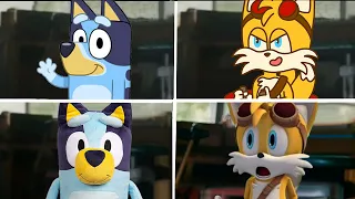 Sonic The Hedgehog Movie TAILS SONIC BOOM vs BLUEY Uh Meow All Designs Compilation Compilation