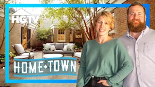 Charming Outdoor Living Room Courtyard in Historical Remodel | Hometown | HGTV