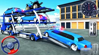 US Police Limousine Transporter Truck - Helicopter Multi Level Car Driver - Android GamePlay