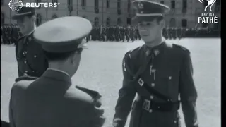 Cadets attend last parade at the General Military Academy including 19 year of Prince Juan...(1957)