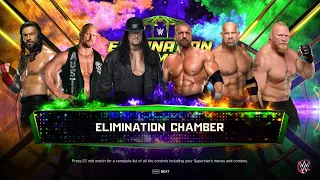 WWE 2K23 - 6 Man Elimination Chamber Match | Goldberg, Stone Cold, Roman, Brock, Undertaker, Triple