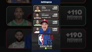 Bet THESE 4 #NBA Player Props for Wednesday (4/24) 🤑 (BettingPros #shorts #sports #sportsbetting)