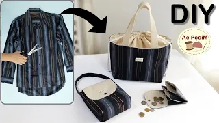 Upcycling an old shirt  into 3 cool bags