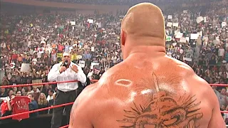 Triple H confronts Brock Lesnar: Raw, Aug. 26, 2002