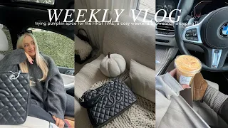 weekly vlog : trying Pumpkin spice, a cosy weekend + Christmas  decor shopping?! 🍂 🤍