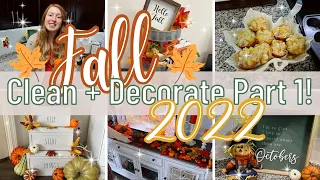 COZY Fall Clean & Decorate With Me 2022 PART 1 Kitchen and Living Room + Making A Yummy Fall Treat!