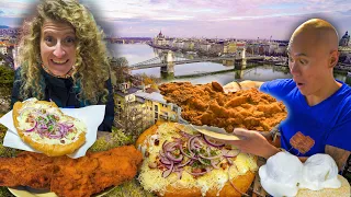 Street Food in Budapest, Hungary 🇭🇺 - MONSTER HUNGARIAN PORK SCHNITZEL + BEST LÁNGOS IN BUDAPEST!