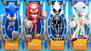 Sonic Dash - Movie Sonic vs Movie Hyper Sonic vs Skeleton Sonic vs Skeleton Knuckles All Characters