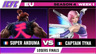 Super Akouma (Akuma) vs Captain Tyna (Alisa) Losers Finals - ICFC EU Tekken 7 Season 4 Week 1