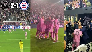 Completely Crazy Scenes As Messi Scores 90+4 Freekick Goal On His Inter Miami Debut vs Cruz Azul