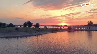 DJI Mavic Air cinematic sunset - Insula de pe lacul Morii la apus