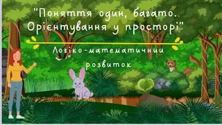 Логіко-математичний розвиток "Поняття один, багато.Орієнтування у просторі"_молодша група