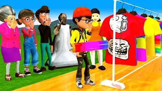 Scary Teacher 3D vs Squid Game Rolling Paint Dresses Squid Girl Nice or Error 5 Times Challenge