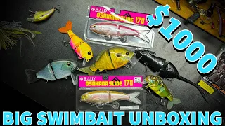 $1000 Big Swimbait Unboxing - Pizz Swimbaits, Duby Swimbaits, Jacked Up Baits, Osakana Slide