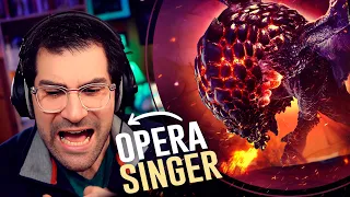 Opera Singer Listens to Bazelgeuse Theme from Monster Hunter: World