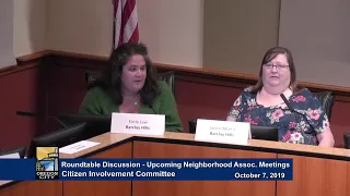 Citizen Involvement Committee - October 7, 2019