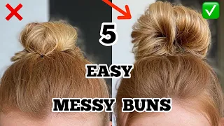 These 5 Easy Messy Buns Tutorials Will Change Your Life | For Everyone