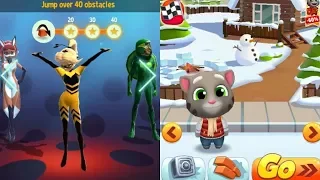 Who is the Best Queen Bee or Frosty Tom? (Miraculous Ladybug VS Talking Tom Gold Run)