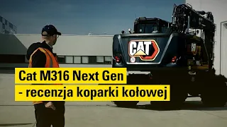 Czarna koparka kołowa Cat M316 Next Gen | Bergerat Monnoyeur