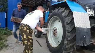 Маленький тест драйв ПИОНЕРЧИКА.  И замена колёс на САНЬКЕ. 😃🚜👍