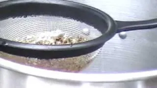 Lafuda shows how to strain deep fryer oil