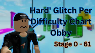 Hard' Glitch Per Difficulty Chart Obby (Stage 0 - 61) | chenhaoming0 | ROBLOX