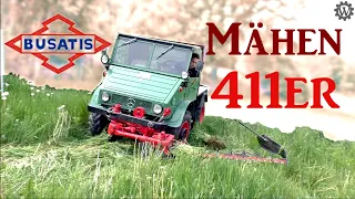 Gras Mähen mit Unimog 411 und Busatis BM1113 Doppelmesser | Wir retten die "Öko"-Wiese!