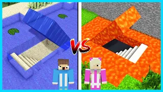 MIPAN & ZUZUZU BATTLE BUAT RUANGAN RAHASIA LAVA VS AIR DI MINECRAFT SURVIVAL! KEREN BANGET