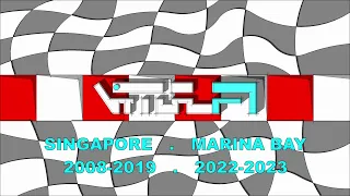 Singapore Marina Bay F1 virtual track evolution 2008-2019 / 2022-2023