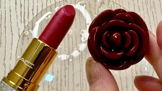 ASMR Mixing Lipstick Lip balm into Clear Slime Satisfying Slime Videos!