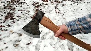 Old rusty axe restoration(USSR Axe). How to make an axe? Переделка советского топора.