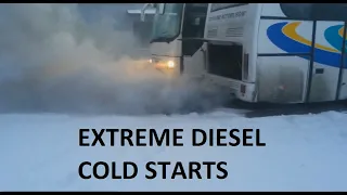 Extreme DIESEL hard cold start compilation #34 | Odpalanie diesli na mrozie