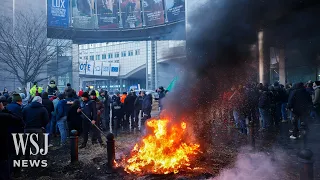 Hundreds of Farmers Protest in Brussels as EU Leaders Hold Summit | WSJ News