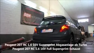 Peugeot 207 1.6 GTI RC Supersprint Exhaust Auspuff Loud BBM Motorsport