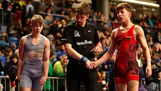 U15 S. Masiulis (LTU) vs M. Jegorovs (LAT) 62kg. Youth boys freestyle wrestling.