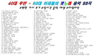 👏 80년대 히트곡 40대 후반 ~ 60대 아재들의 콧노래 음악 88곡(5시간)  | 가사(Korean Lyrics) | 타임라인 | 고음질 | 일할때