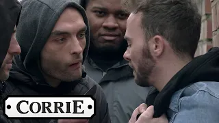 David Is Threatened With A Knife By A Gang | Coronation Street