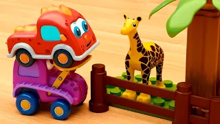 🚗 Машинки Мокас – Серия 48 – Зоопарк из лего 🦒 | Добрый мультик для малышей про машинки