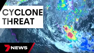 Tropical low gains strength in the Coral Sea posing Cyclone threat | 7 News Australia