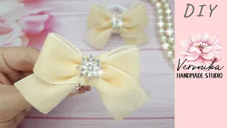 Нежные бантики проще простого из бархатной ленты 2,5 см 🎀 Velvet ribbon bow 🎀 Laço de veludo