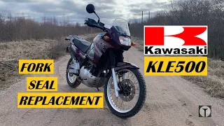 Kawasaki KLE500 replacing the fork seals