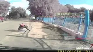 Motorcycle Crash "Bike slides away"