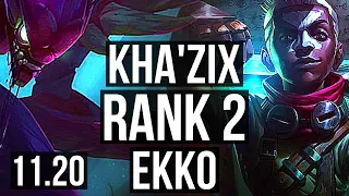KHA'ZIX vs EKKO (JUNGLE) | Rank 2, Rank 1 Kha, 13/4/9 | TR Challenger | v11.20