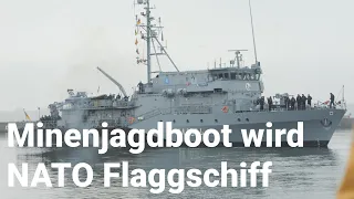 Deutsches Minenjagdboot wird Flaggschiff eines NATO Verbandes - GRÖMITZ verabschiedet sich aus Kiel