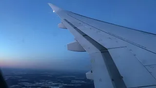 Flight landing in Moscow heavy winter 2021 -12 freezing climate